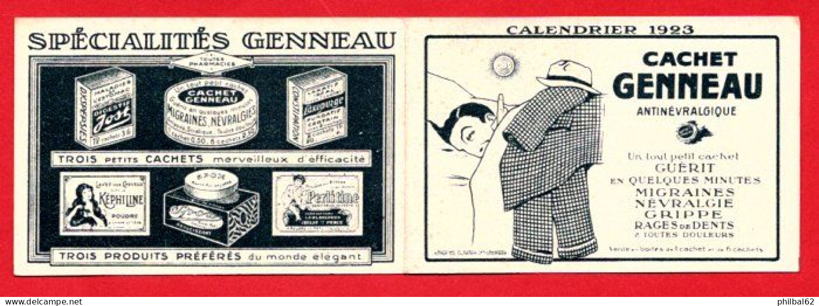 Petit Calendrier Publicitaire, Cachet Genneau. Année 1923. - Formato Piccolo : 1921-40