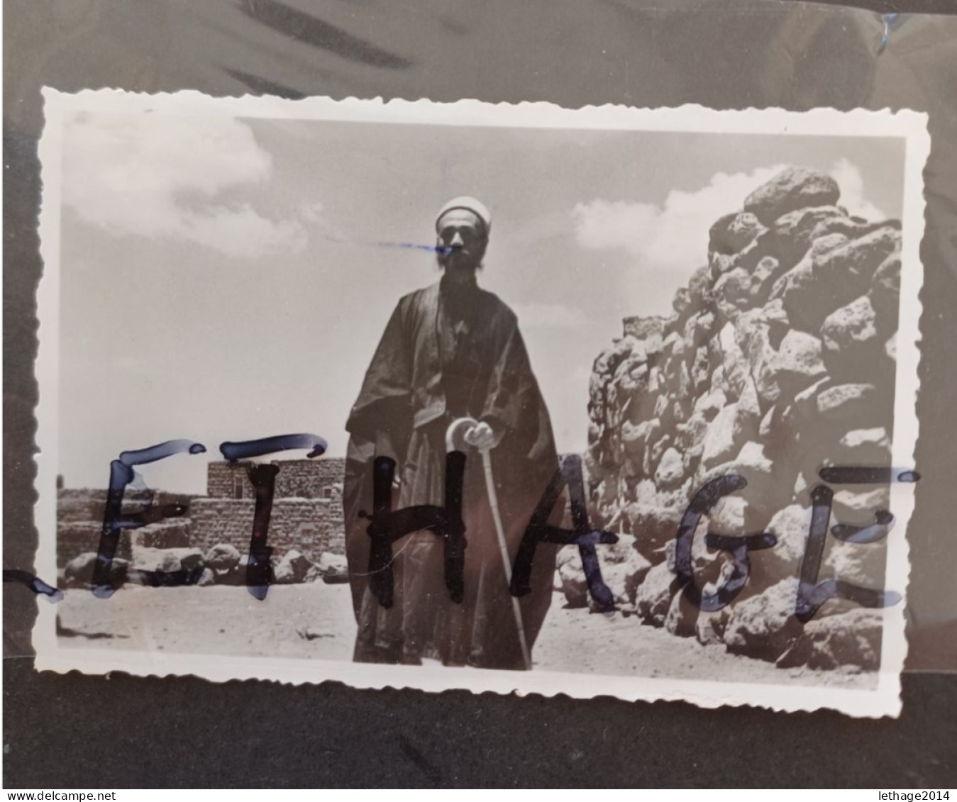 LIBAN SHEPHERD IN DJEBEL PHOTOGRAPH EARLY 1900s #1/62 PAPER VELOX - Azië