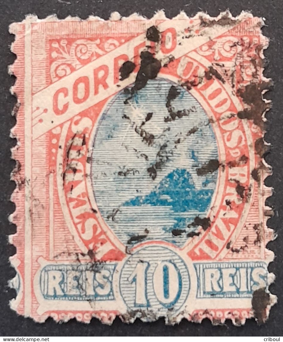 Bresil Brasil Brazil 1897 Pain De Sucre Sugarloaf Mountain Pao De Acucar Imprimé Inprint REIS 10 REIS Yvert 89 O Used - Oblitérés