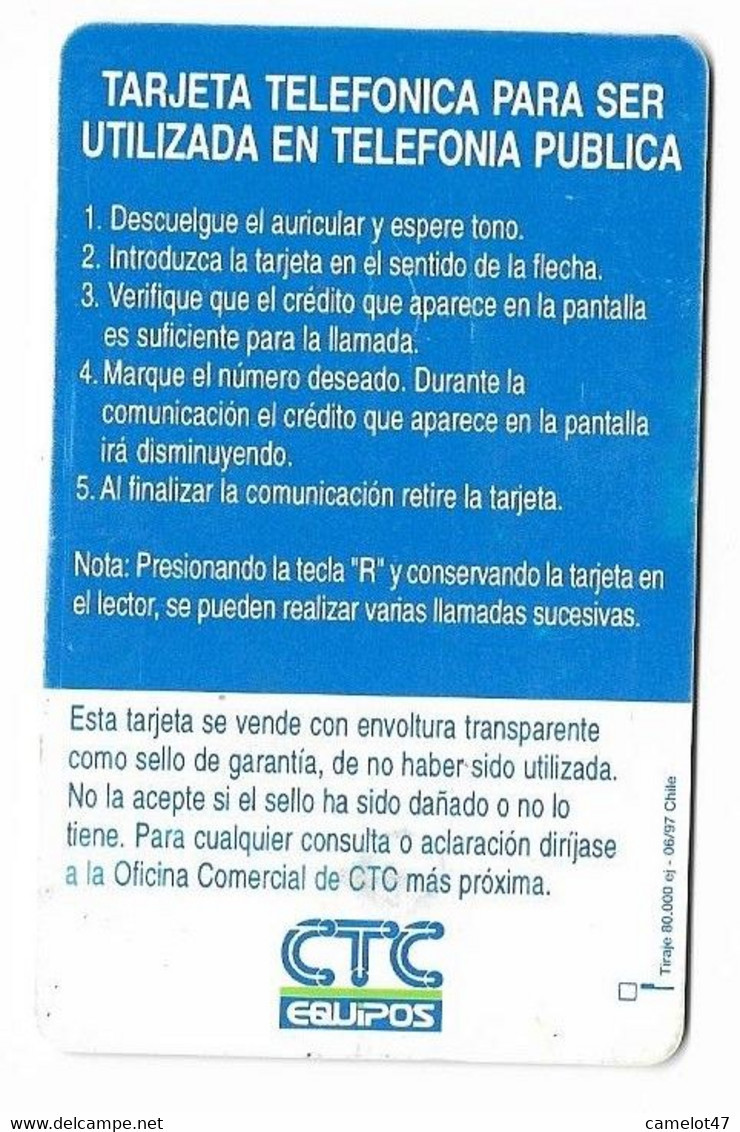 Chile CTC $2.000 Used Chip Phone Card, No Value # Chilectc-1 - Chili