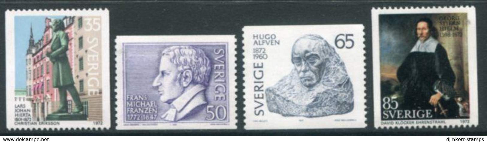 SWEDEN 1972 Anniversaries Of Personalities MNH / **.  Michel 742-45 - Unused Stamps