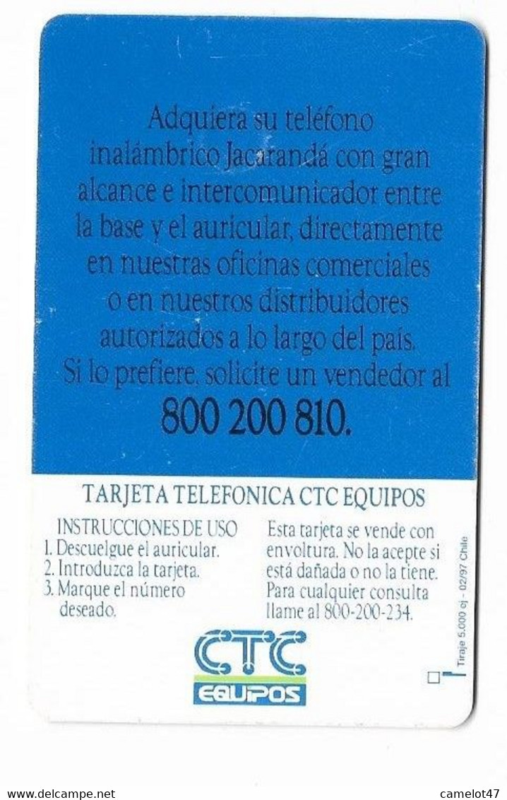 Chile CTC $3.000 Used Chip Phone Card, No Value # Chilectc-3 - Chili