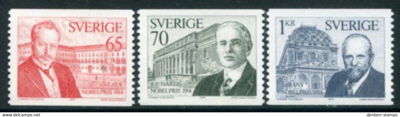 SWEDEN 1974 Nobel Laureates Of 1914 MNH / **.  Michel 886-88 - Ungebraucht