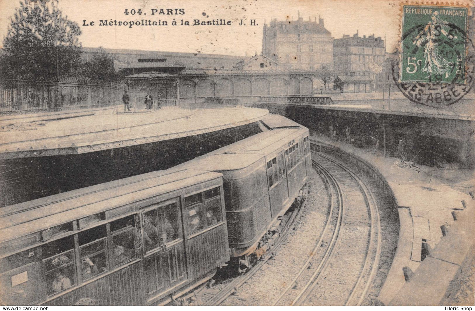 PARIS (75) Le Métropolitain à La Bastille Cpa 1919 - Métro Parisien, Gares