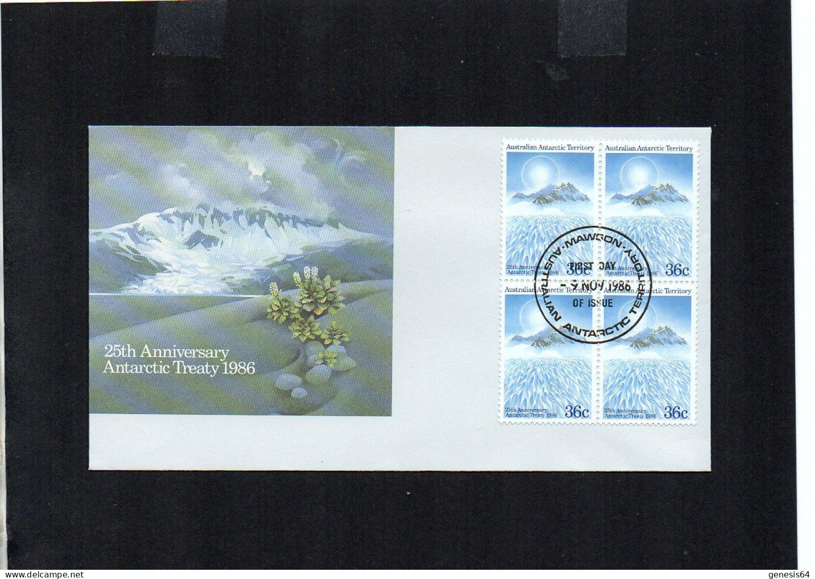 AAT Cover 1986. Polar Philately - FDC 25th Anniversary Antartic Treaty - Mawson - (1ATK132) - Autres & Non Classés