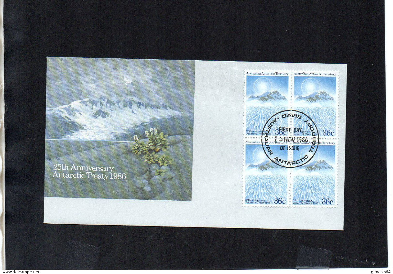 AAT Cover 1986. Polar Philately - FDC 25th Anniversary Antartic Treaty - Davis - (1ATK133) - Other & Unclassified