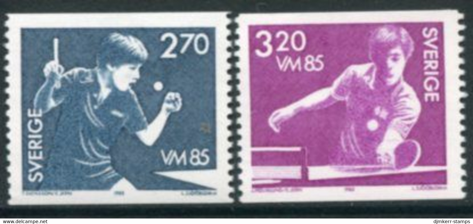 SWEDEN 1985 Table Tennis Championships  MNH / **.  Michel 1326-27 - Nuovi