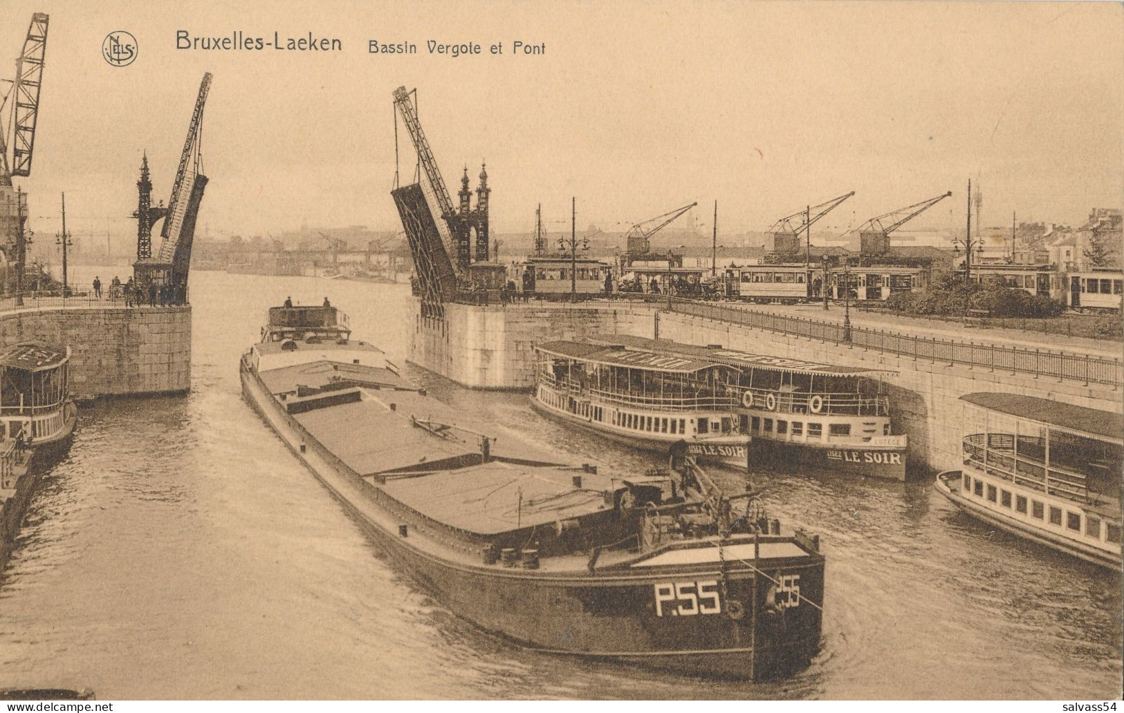 BELGIQUE - BELGIUM - Bruxelles - LAEKEN - Bassin Vergote Et Pont - Péniches (Thill, Série 20, N°83) - Maritiem