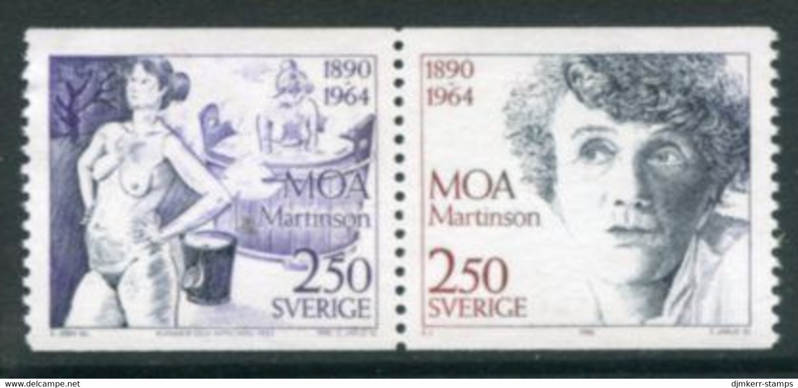 SWEDEN 1990 Martinson Birth Centenary MNH / **.   Michel 1637-38 - Ongebruikt