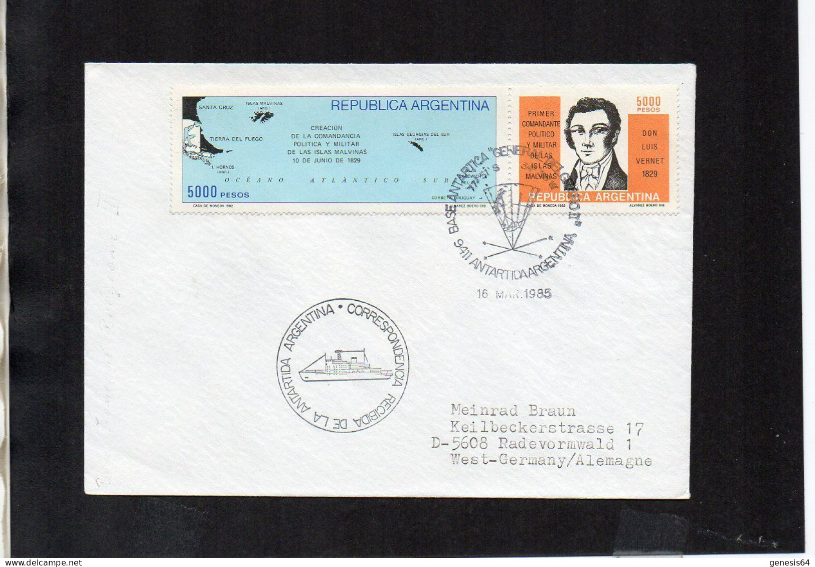 Argentina Cover 1985- Polar Philately (1ATK144) - Otros & Sin Clasificación