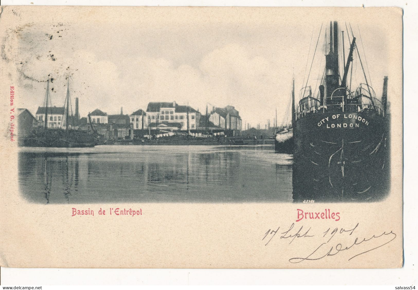 BELGIQUE - BELGIUM - Bruxelles - Bassin De L'entrepôt - Péniches (1901) - Maritiem