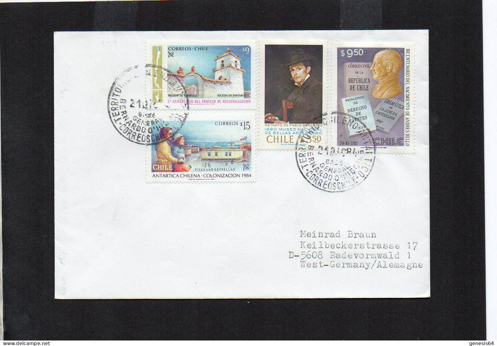 Chile Cover 1984 - Polar Philately (1ATK186) - Autres & Non Classés