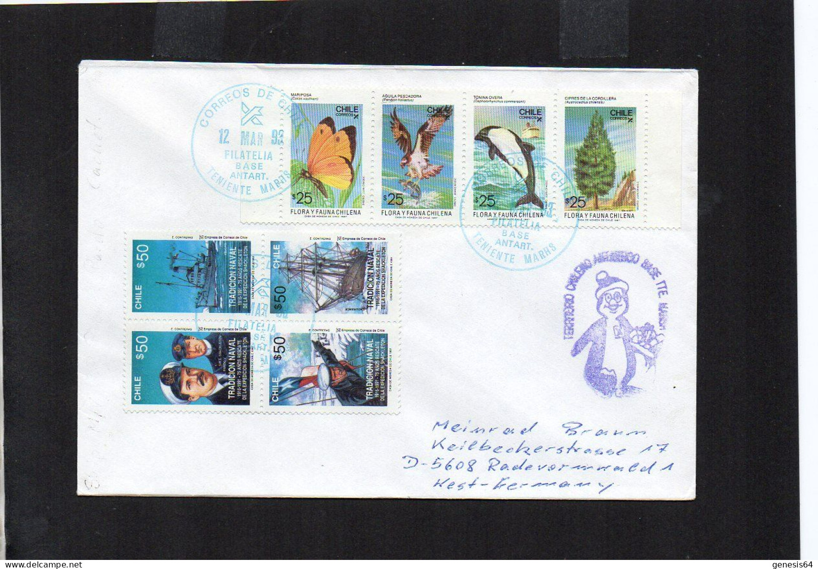 Chile Cover 1993 - Polar Philately (1ATK188) - Otros & Sin Clasificación