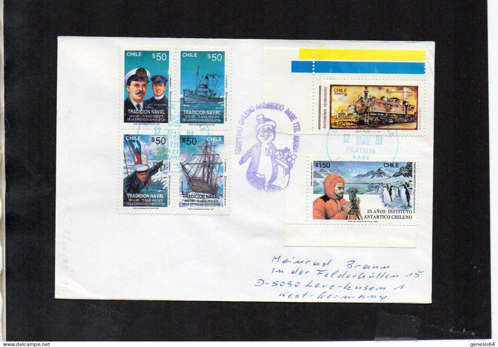 Chile Cover 1993 - Polar Philately (1ATK189) - Otros & Sin Clasificación