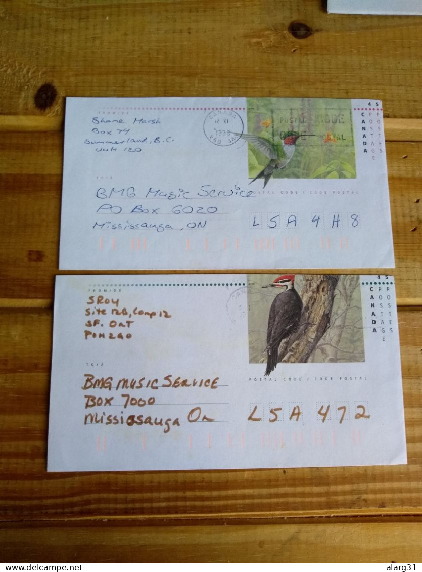 Canadá.postal Stationery Reduced Size.local Use Birds*2.reg Letter E7 Conmems For Postage 1or 2 Pieces - Covers & Documents
