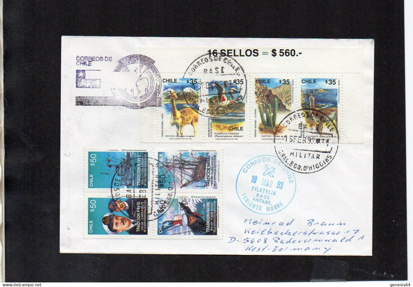 Chile Cover 1993 - Polar Philately (1ATK193) - Other & Unclassified