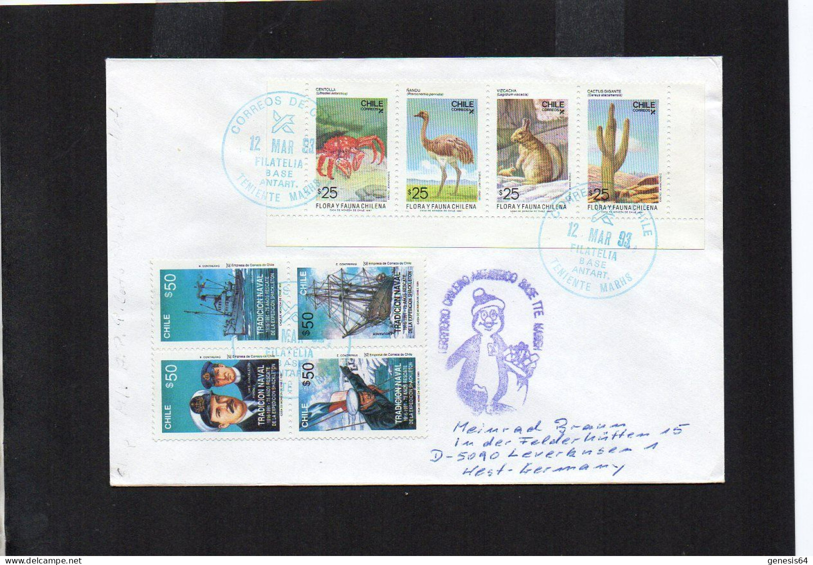 Chile Cover 1993 - Polar Philately (1ATK194) - Other & Unclassified