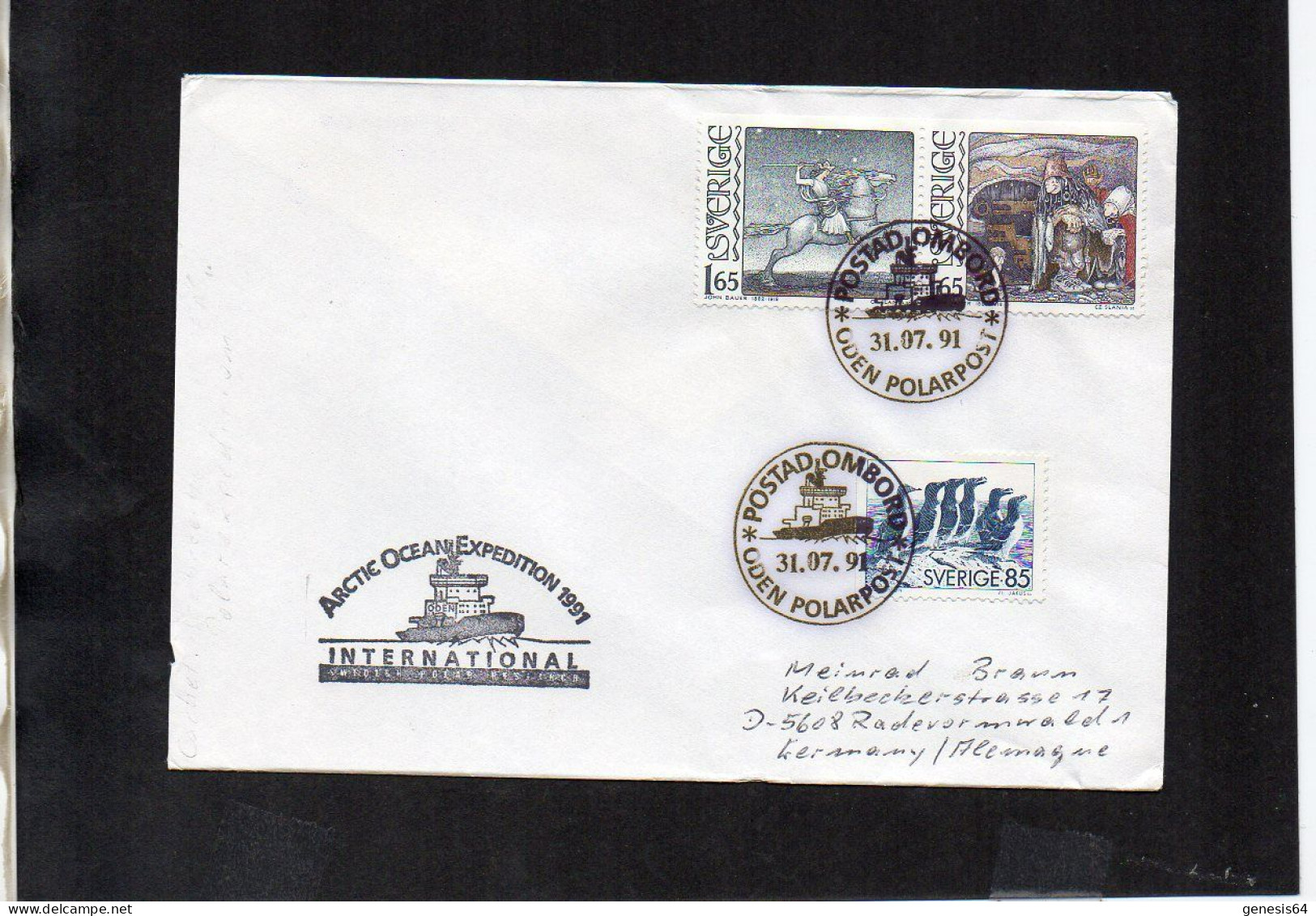 Sweden Cover 1991 - Polar Philately (1ATK206) - Arctic Expeditions