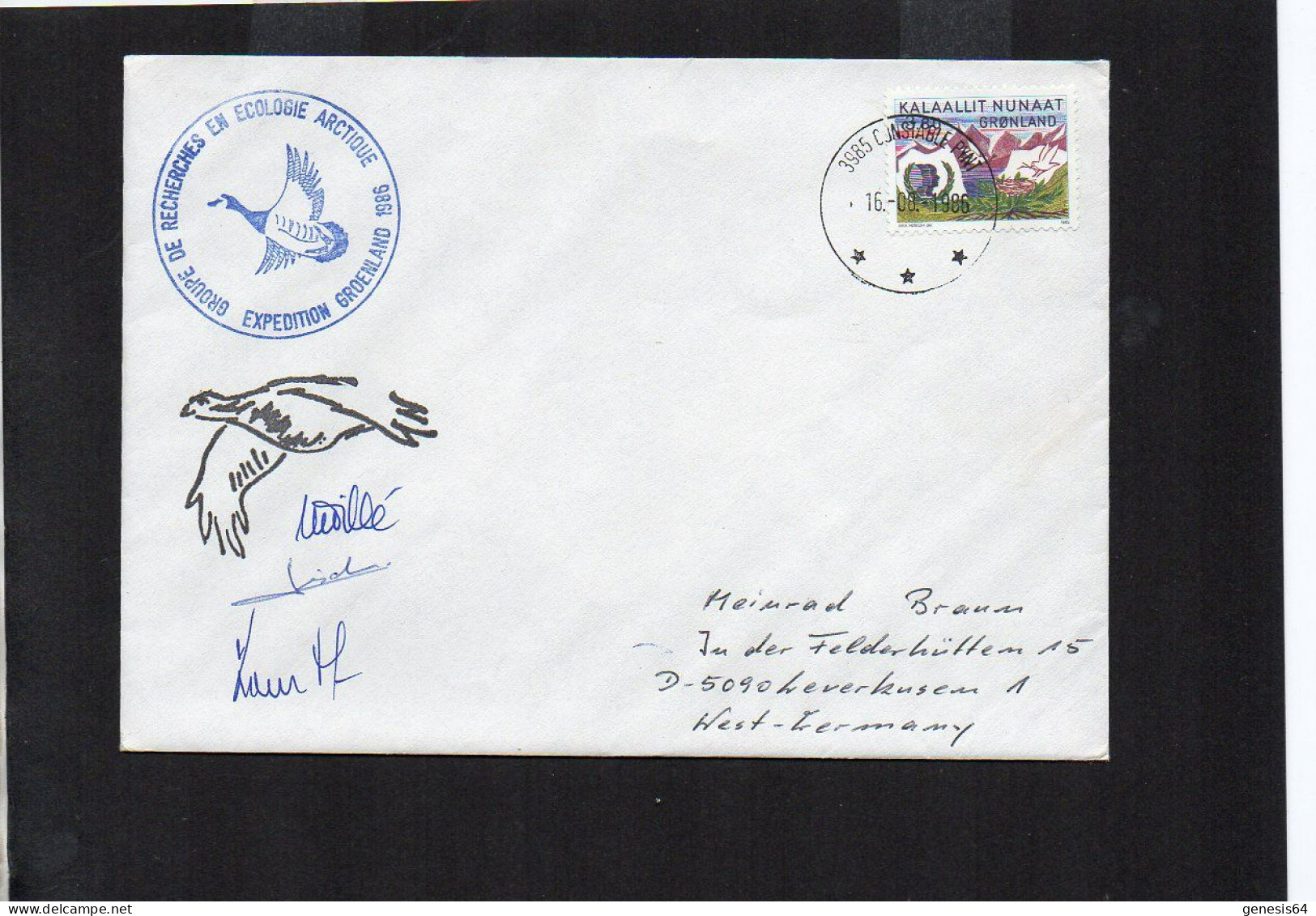 Gronland Cover 1986 - Polar Philately (1ATK209) - Arctische Expedities