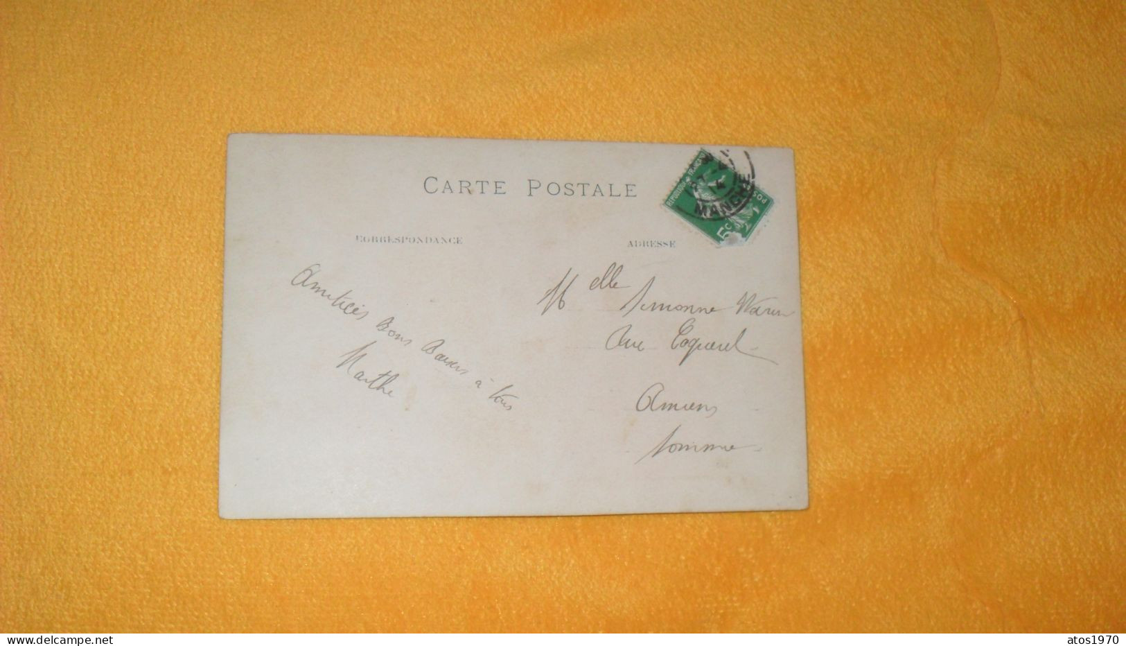 CARTE POSTALE PHOTO ANCIENNE CIRCULEE DE 1914../ GRANDE DEVANTURE MAGASIN NON SITUE OBLITERATION DE LA MANCHE CACHET + T - Magasins