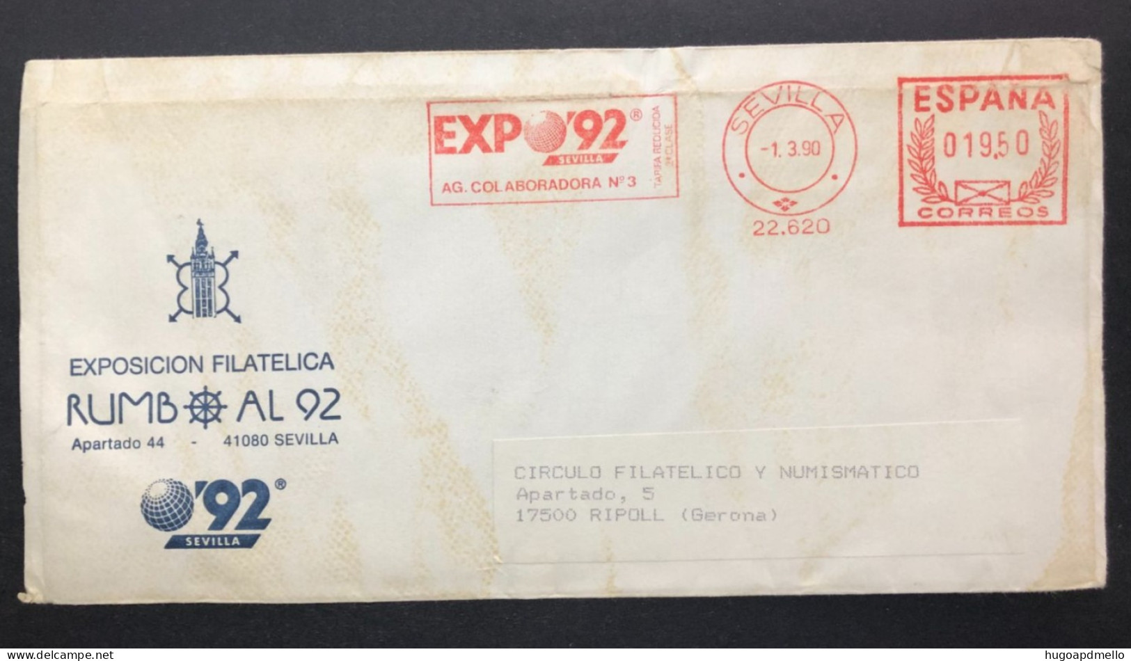 SPAIN, Cover With Special Cancellation « EXPO '92 », « SEVILLA Postmark », 1990 - 1992 – Séville (Espagne)