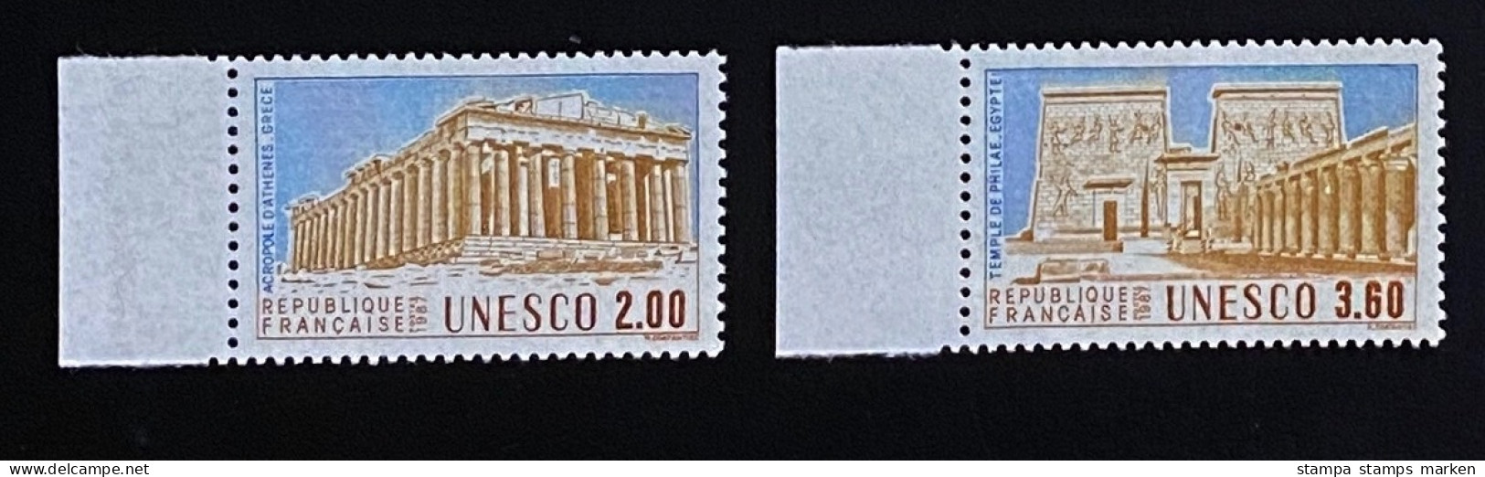 Frankreich 1987 Dienstmarken UNESCO Welterbe Mi. 39 - 40 Postfrisch/** MNH   Bogenrand - Oblitérés