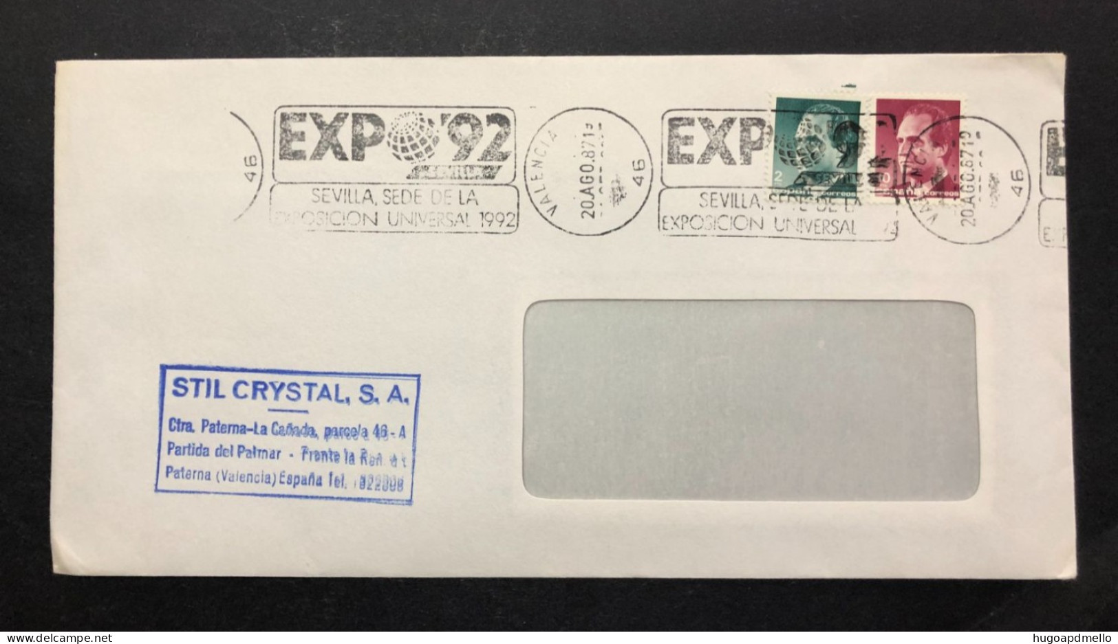 SPAIN, Cover With Special Cancellation « EXPO '92 », « VALENCIA Postmark », 1987 - 1992 – Séville (Espagne)