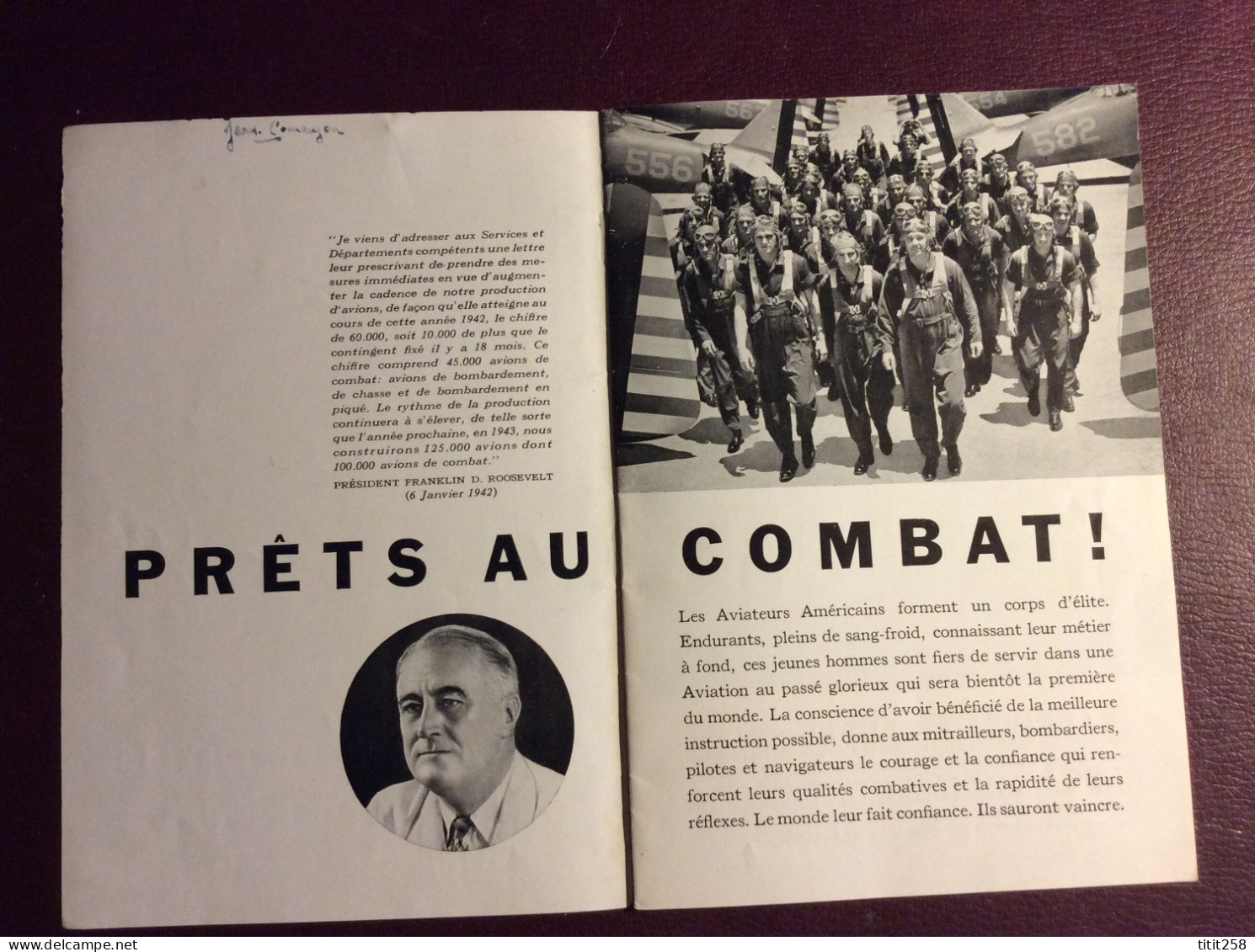 Brochure 2000000 D'aviateurs Américains Prêts Au Combats ( Avions Aviations ) - Sonstige & Ohne Zuordnung