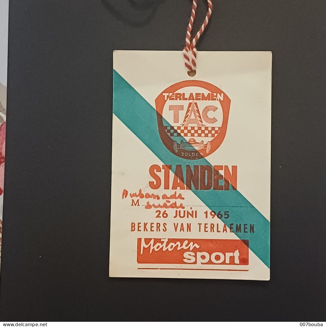 ZOLDER / COUPES DE TERMAELEN 1965 / CARTE D'ACCES AU X STANDS - Autorennen - F1