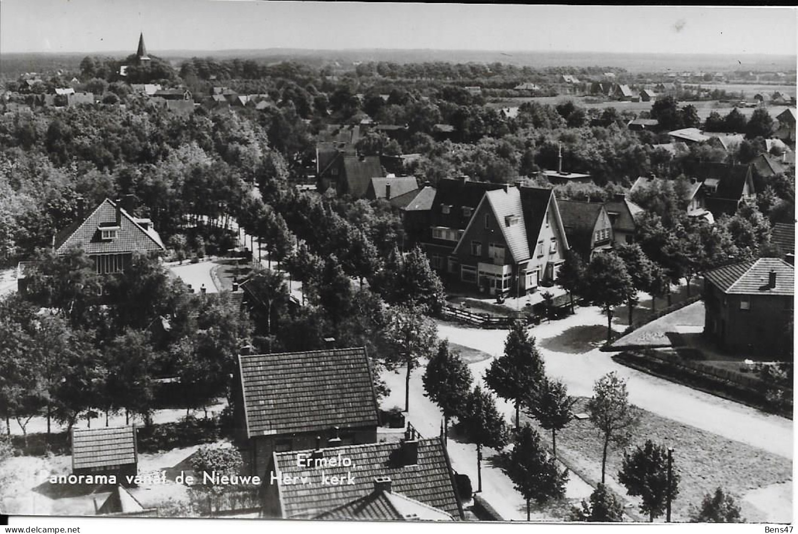 Ermelo Panorama Vanaf Ned. Herv. Kerk Gelopen 27-08-1947 - Ermelo