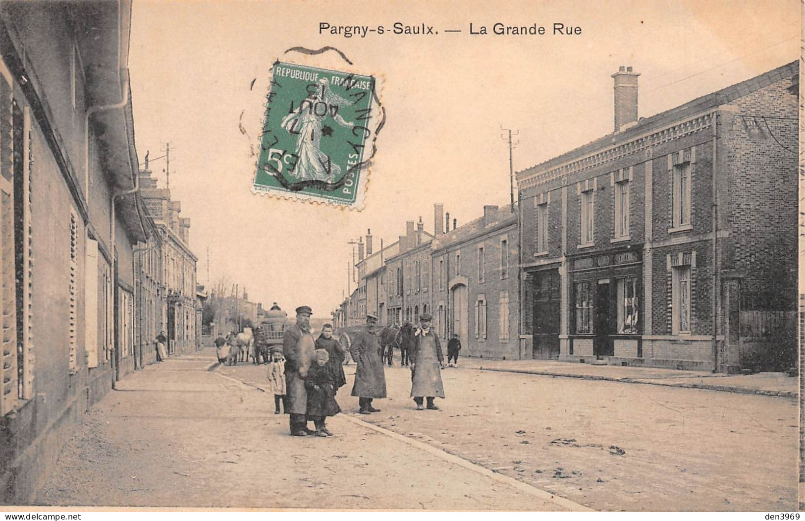 PARGNY-sur-SAULX (Marne) - La Grande Rue - Voyagé 1913 (2 Scans) - Pargny Sur Saulx