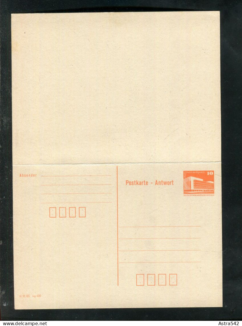 "DDR" 1986, Postkarte Mit Antwortteil Mi. P 88 ** (A969) - Postcards - Mint