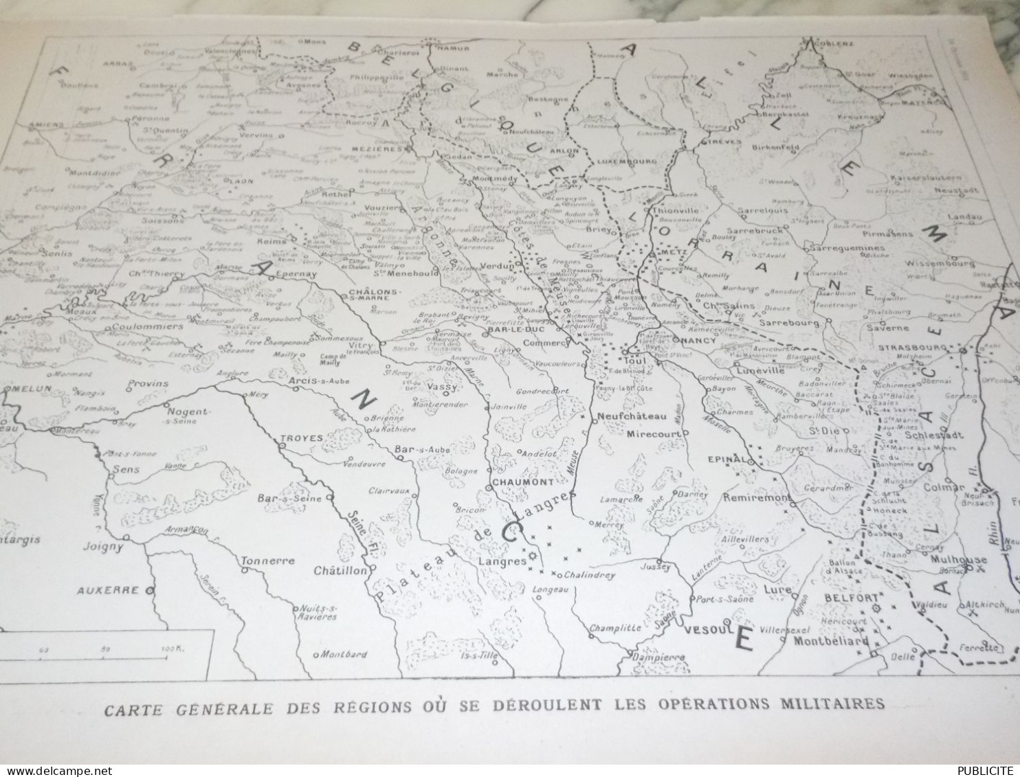 PLAN CARTE DEROULEMENT DES OPERATIONS MILITAIRES  10/1914 - 1914-18