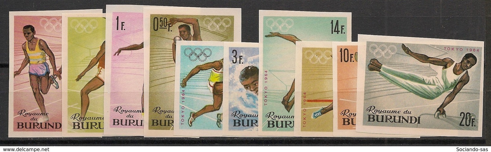 BURUNDI - 1964 - N°Mi. 125B à 134B - Tokyo / Olympics - Non Dentelé / Imperf. - Neuf Luxe ** / MNH / Postfrisch - Unused Stamps