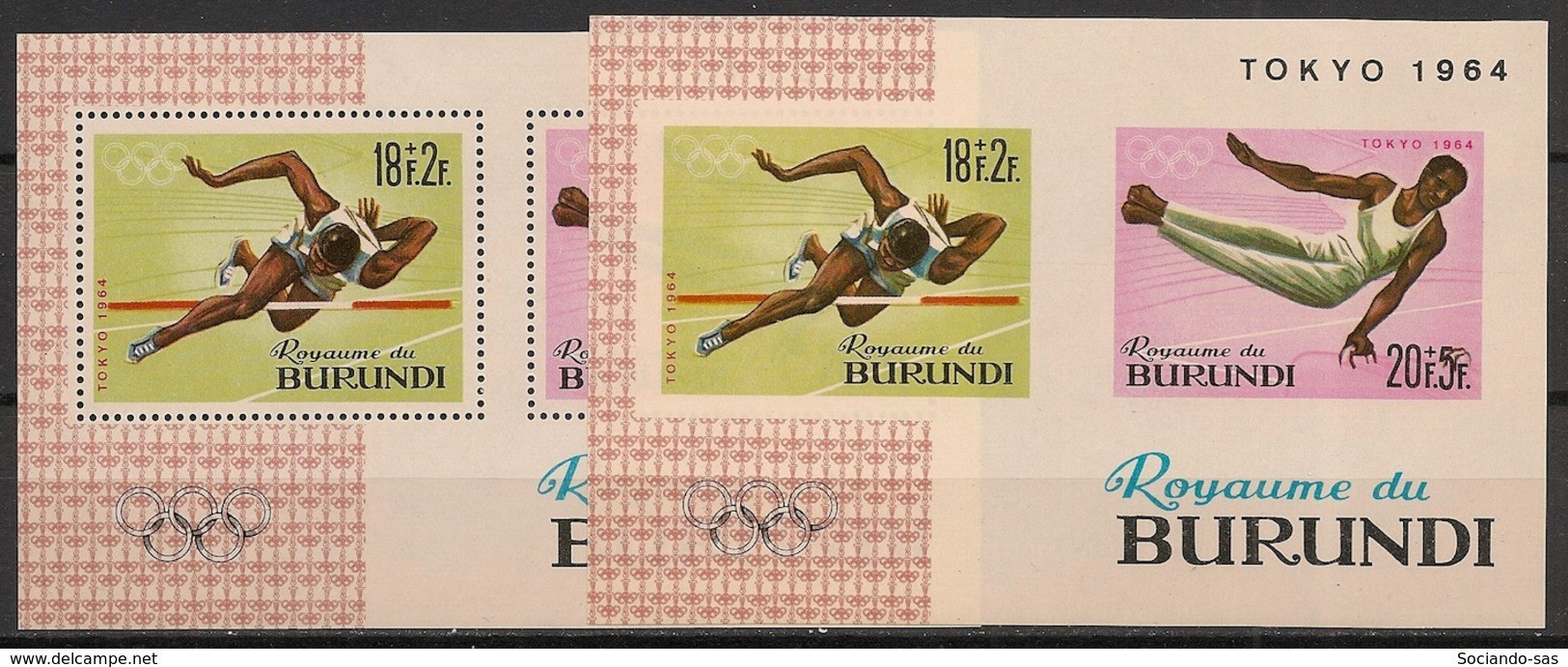 BURUNDI - 1964 - N°Mi. Bloc 5 +5B - Tokyo / Olympics - Neuf Luxe ** / MNH / Postfrisch - Nuovi