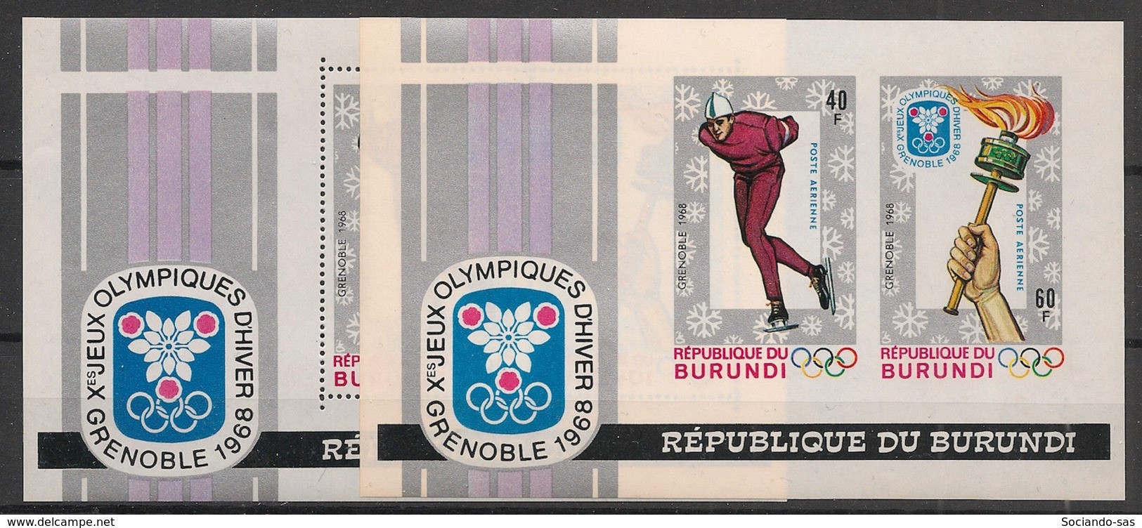 BURUNDI - 1968 - N°Mi. Bloc 26 + 26B - Grenoble / Olympics - Neuf Luxe ** / MNH / Postfrisch - Unused Stamps