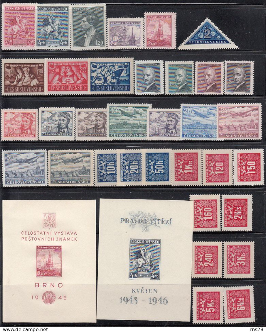 Czechoslovakie Annee Complete Neuf Sans Charnieres 1946 - Full Years