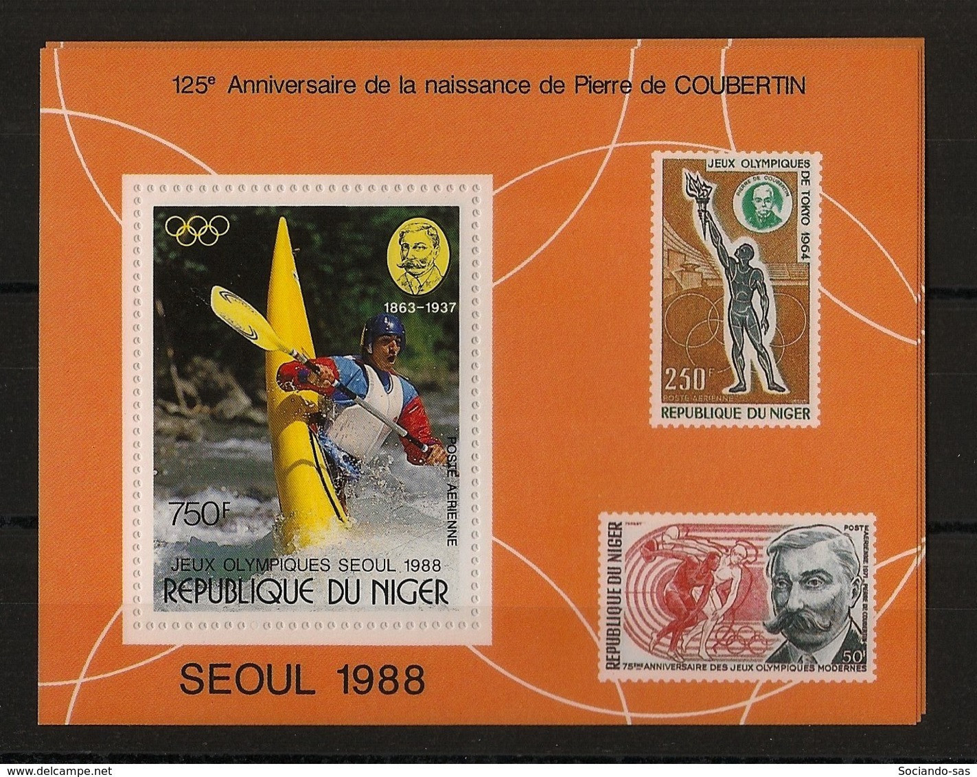 NIGER - 1988 - Bloc Feuillet BF N°Yv. 54 - Olympics / Seoul 88 - Neuf Luxe ** / MNH / Postfrisch - Niger (1960-...)
