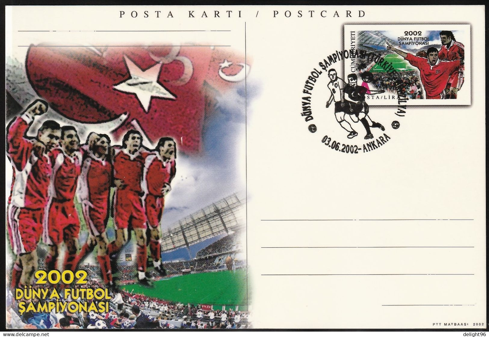2002 Turkey Group Stage Match Vs. Brazil At FIFA World Cup In South Korea-Japan Commemorative Cancellation On PSC - 2002 – Südkorea / Japan