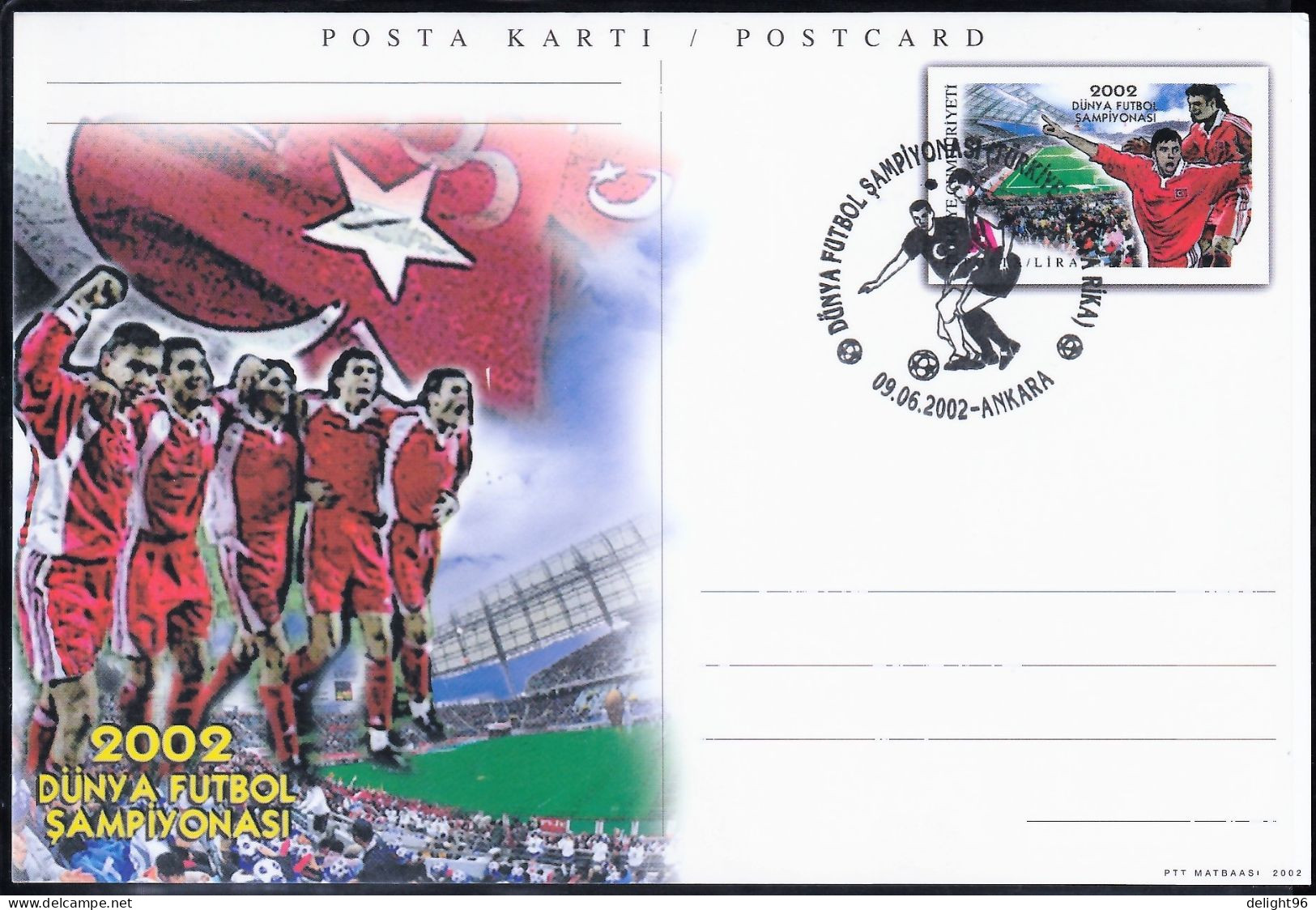 2002 Turkey Group Stage Match Vs. Costa Rica At FIFA World Cup In South Korea-Japan Commemorative Cancellation On PSC - 2002 – Corea Del Sur / Japón