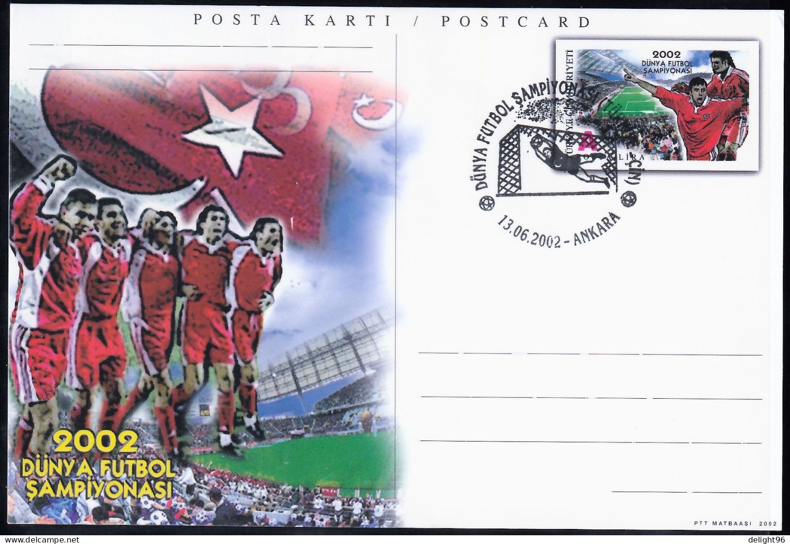 2002 Turkey Group Stage Match Vs. China At FIFA World Cup In South Korea-Japan Commemorative Cancellation On PSC - 2002 – Corea Del Sud / Giappone