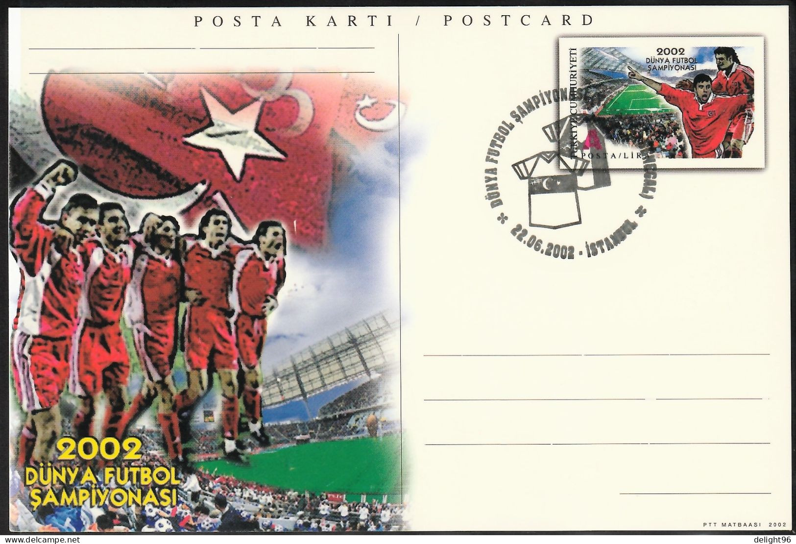 2002 Turkey Quarterfinal Match Vs. Senegal At FIFA World Cup In South Korea-Japan Commemorative Cancellation On PSC - 2002 – Corée Du Sud / Japon