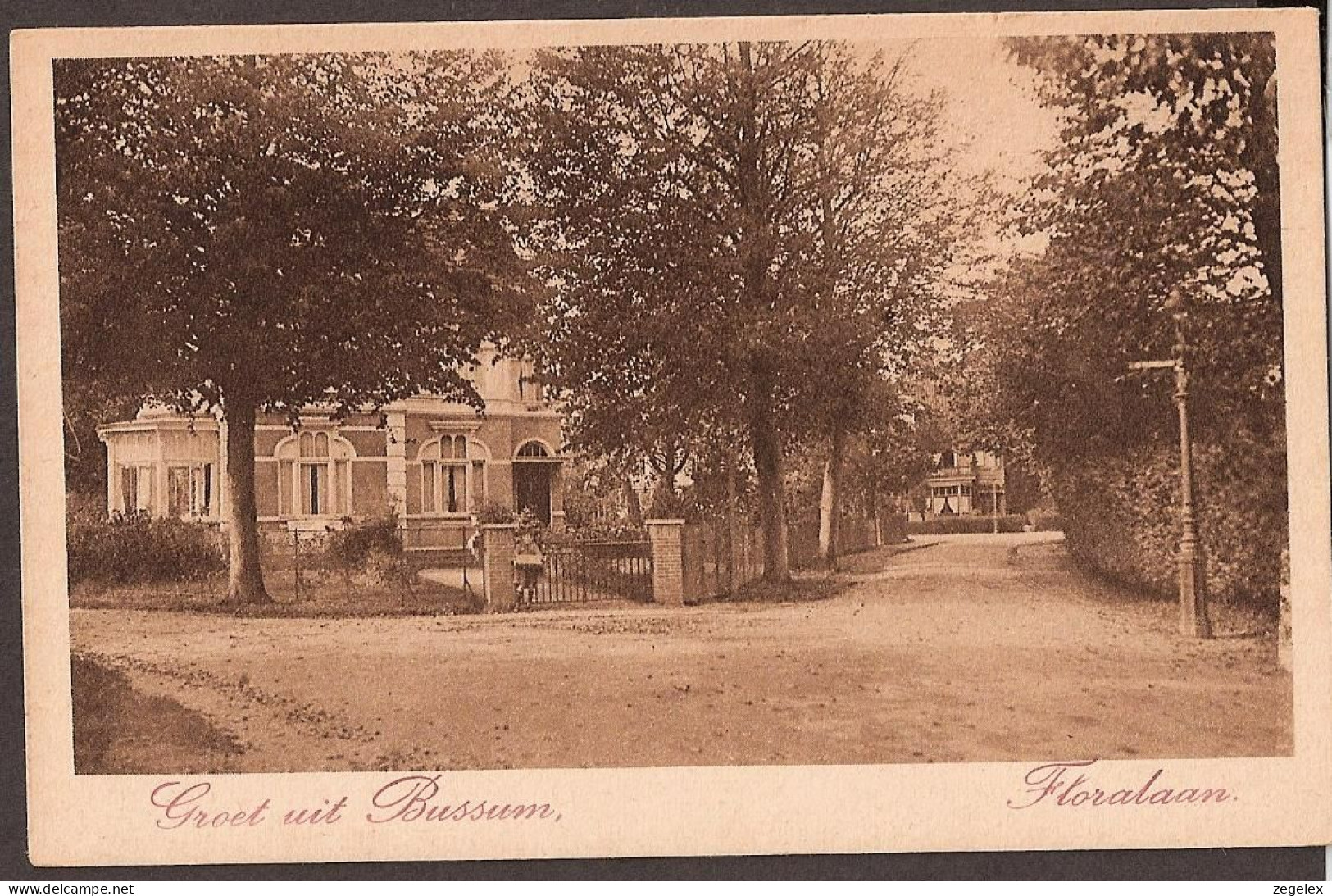 Bussum - Floralaan - Jongetje Met Grote Doos Voor Het Hek - Bussum