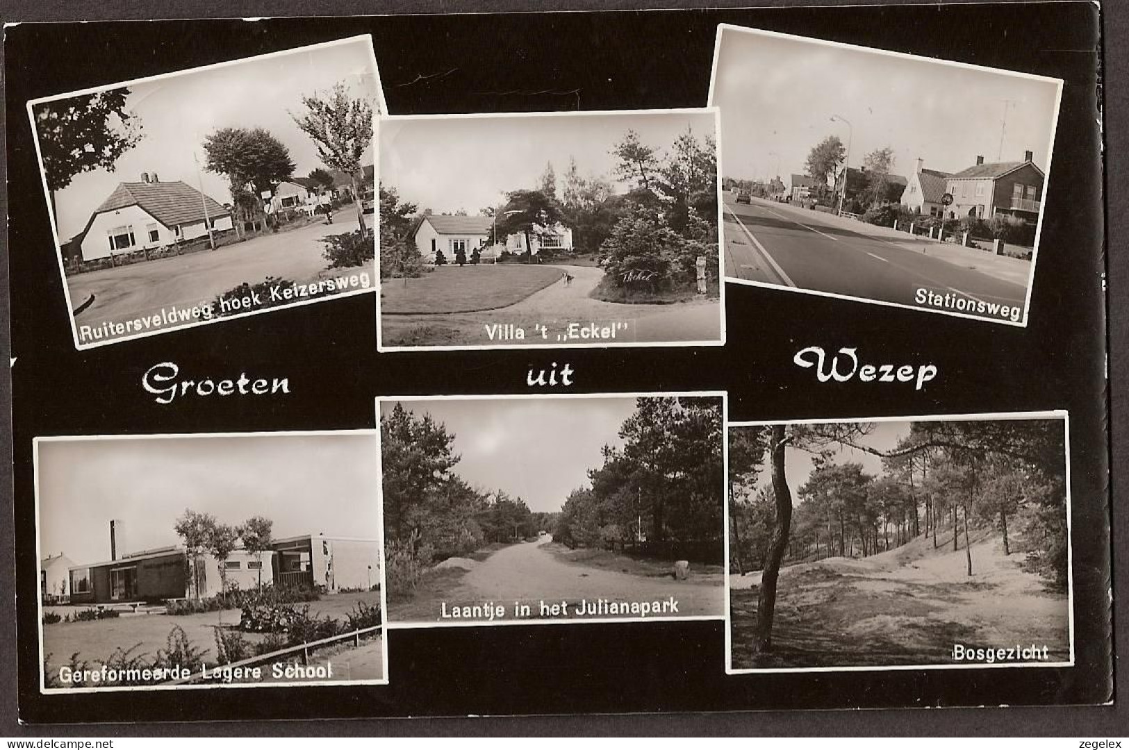 Weesp - Ruitersveldweg Hoek Keizersweg, Villa 't Eckel, Stationsweg, Ger. Lagere School, Julianapark - Weesp