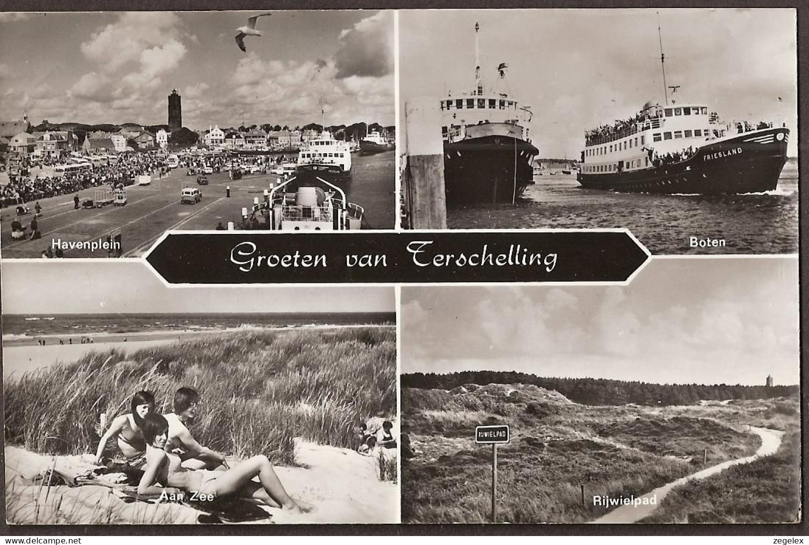 Terschelling - Havenplein, Veerboten, Aan Zee, Rijwielpad  - Terschelling