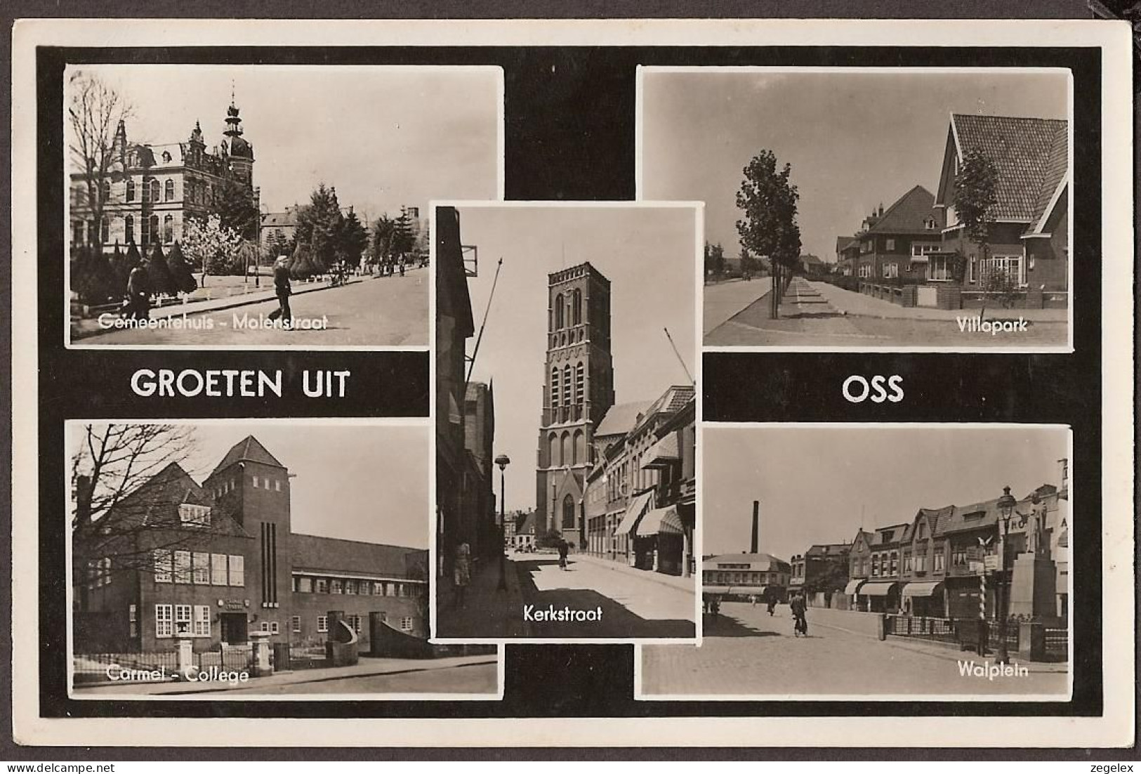 Oss - Gemeentehuis - Molenstraat, Villapark, Carmel College , Walplein, Kerkstraat - 1942 - Oss