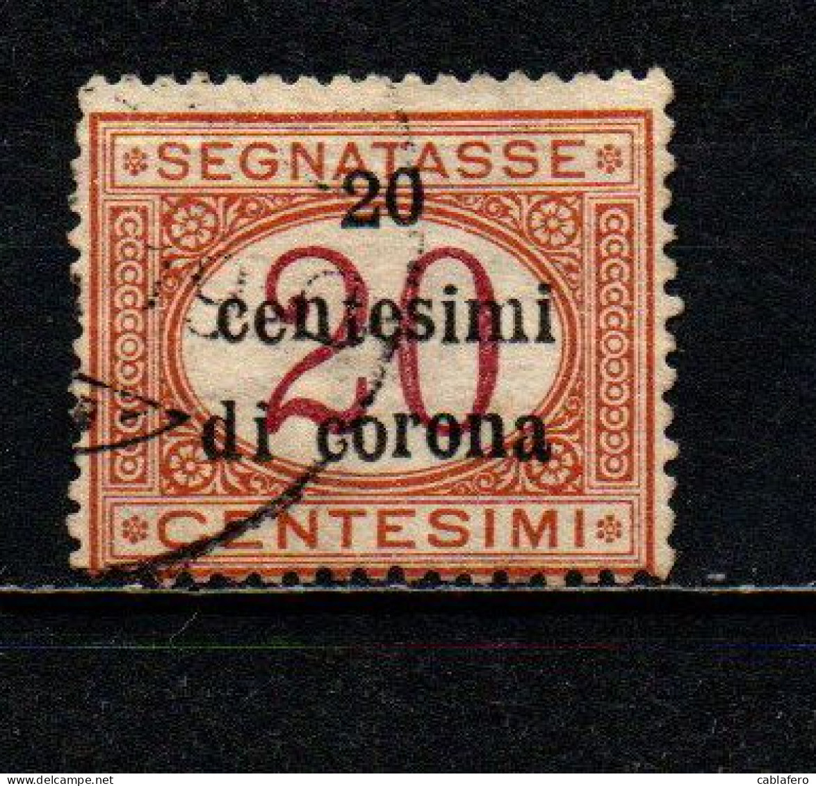 ITALIA - TRENTO E TRIESTE - 1919 - SEGNATASSE D'ITALIA CON SOVRASTAMPA - VALORE DA 20 CENT. - USATO - Trente & Trieste