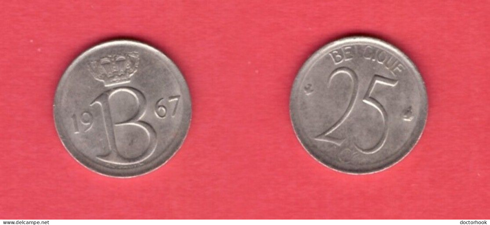 BELGIUM   25 CENTIMES---FRENCH 1967 (KM # 153) #7533 - 25 Cent