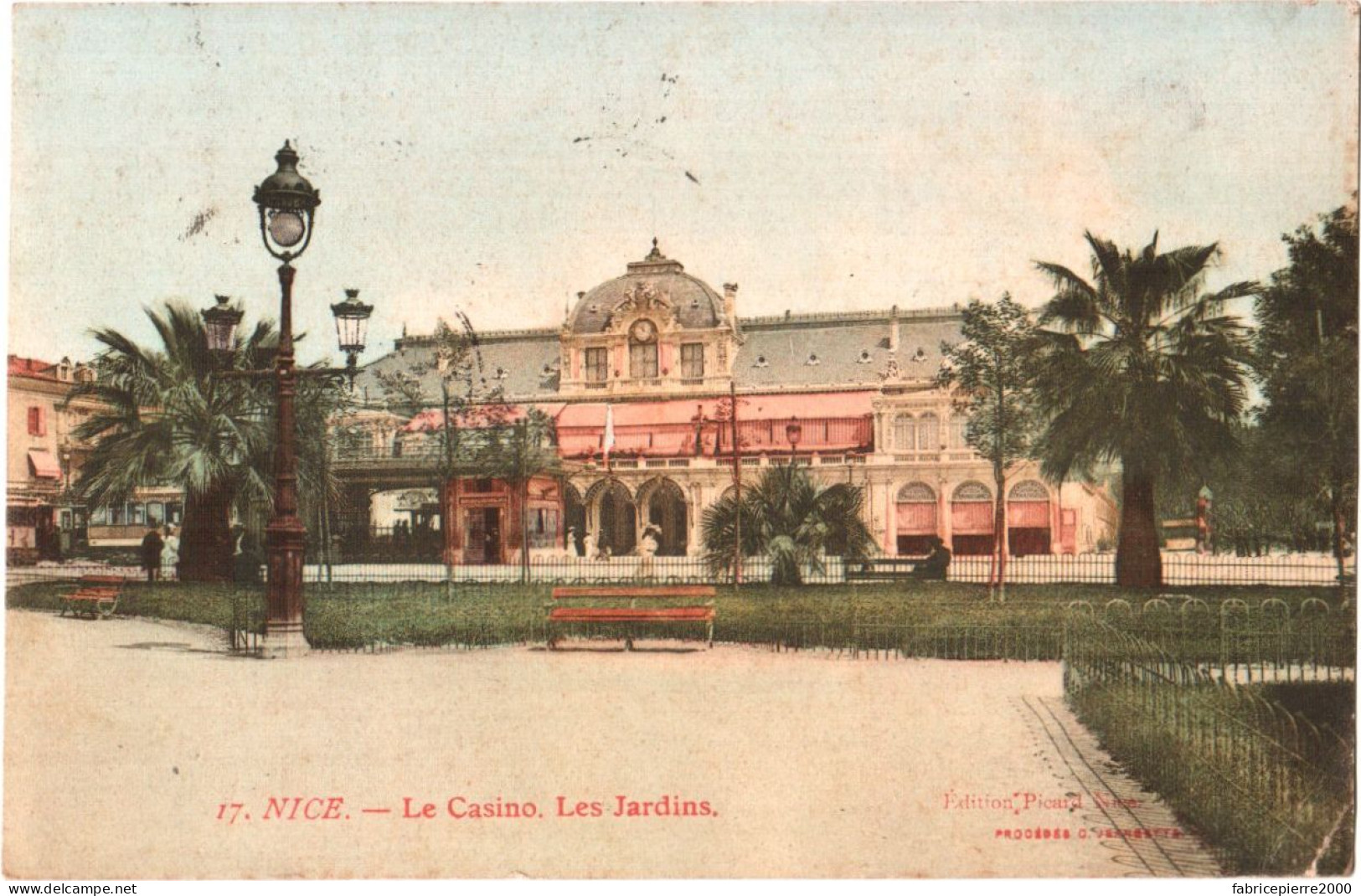 CPA 06 (Alpes-Maritimes) Nice - Le Casino, Les Jardins 1906 Couleur éd. Giletta - Casinos