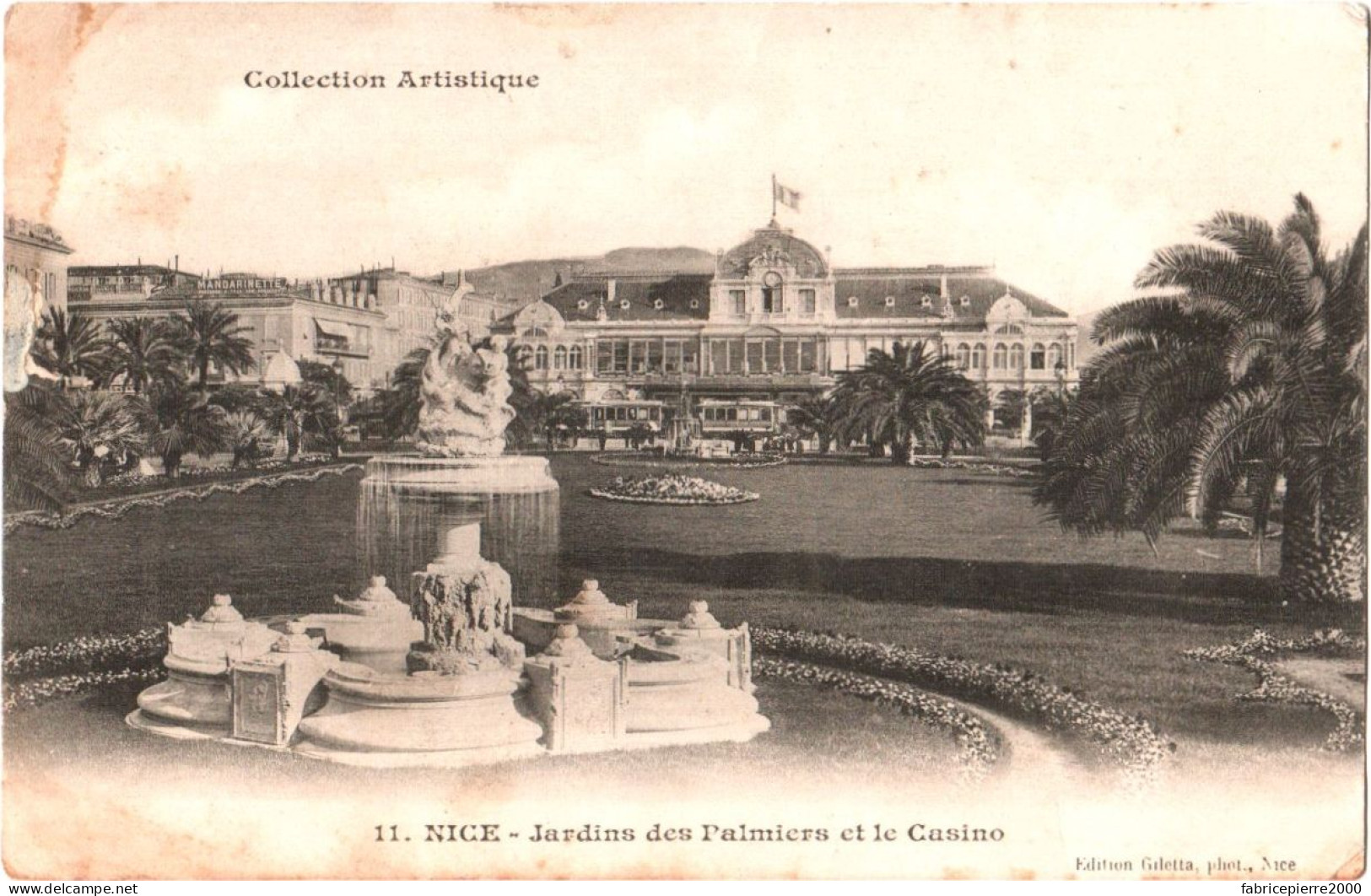CPA 06 (Alpes-Maritimes) Nice - Jardin Des Palmiers, Fontaine Des Amours Et Le Casino Municipal. éd. Giletta à Nice - Casinos